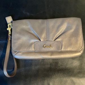Coach Ashley large leather clutch wristlet/wallet mini bag
